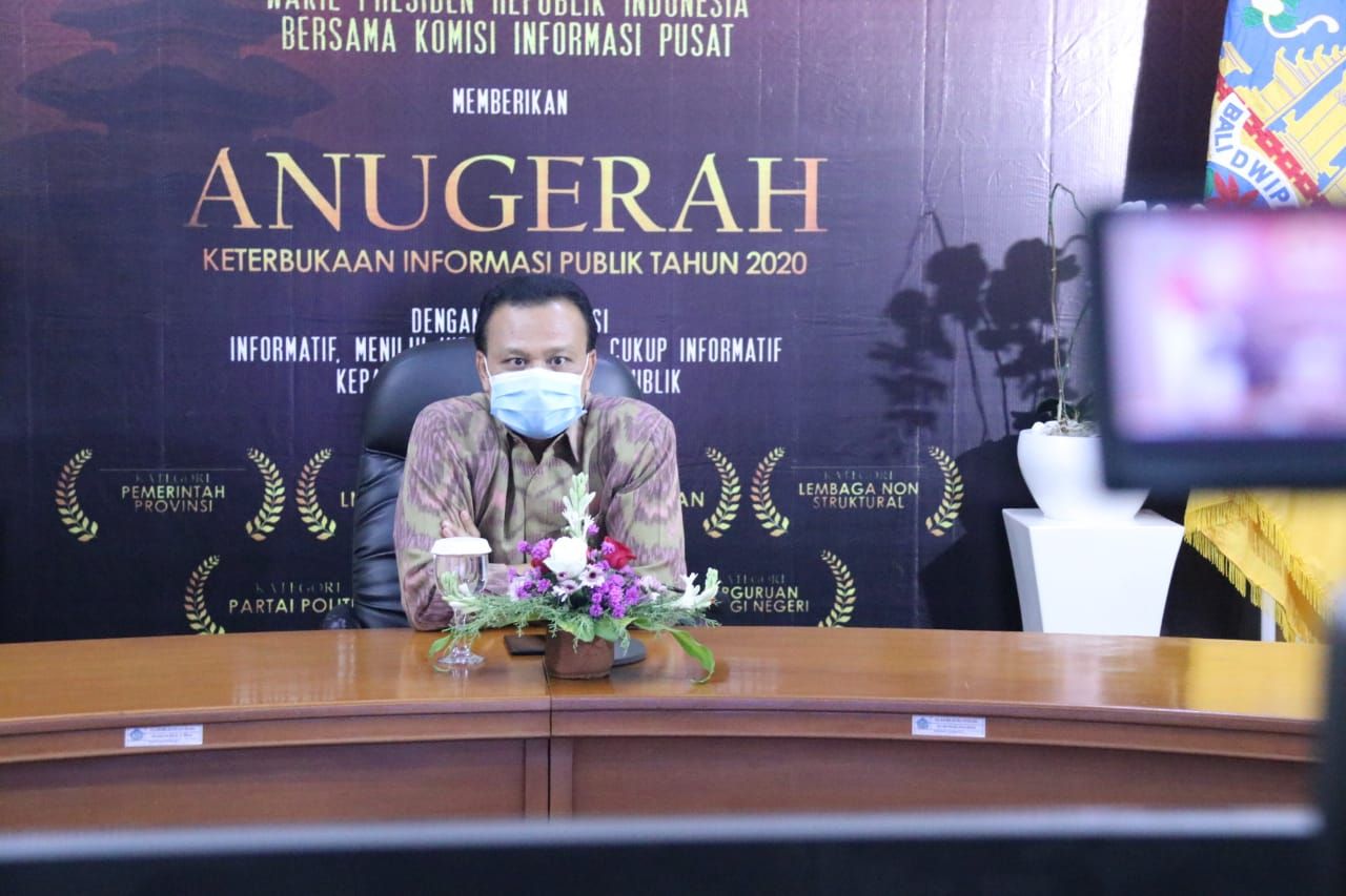 podiumnews.com-Pemprov Bali Raih Klasifikasi Informatif Keterbukaan Informasi Publik Tahun 2020 